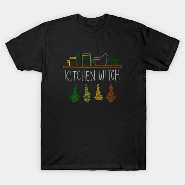 Apothecary Jars and Herbs "Kitchen Witch" T-Shirt by Boreal-Witch